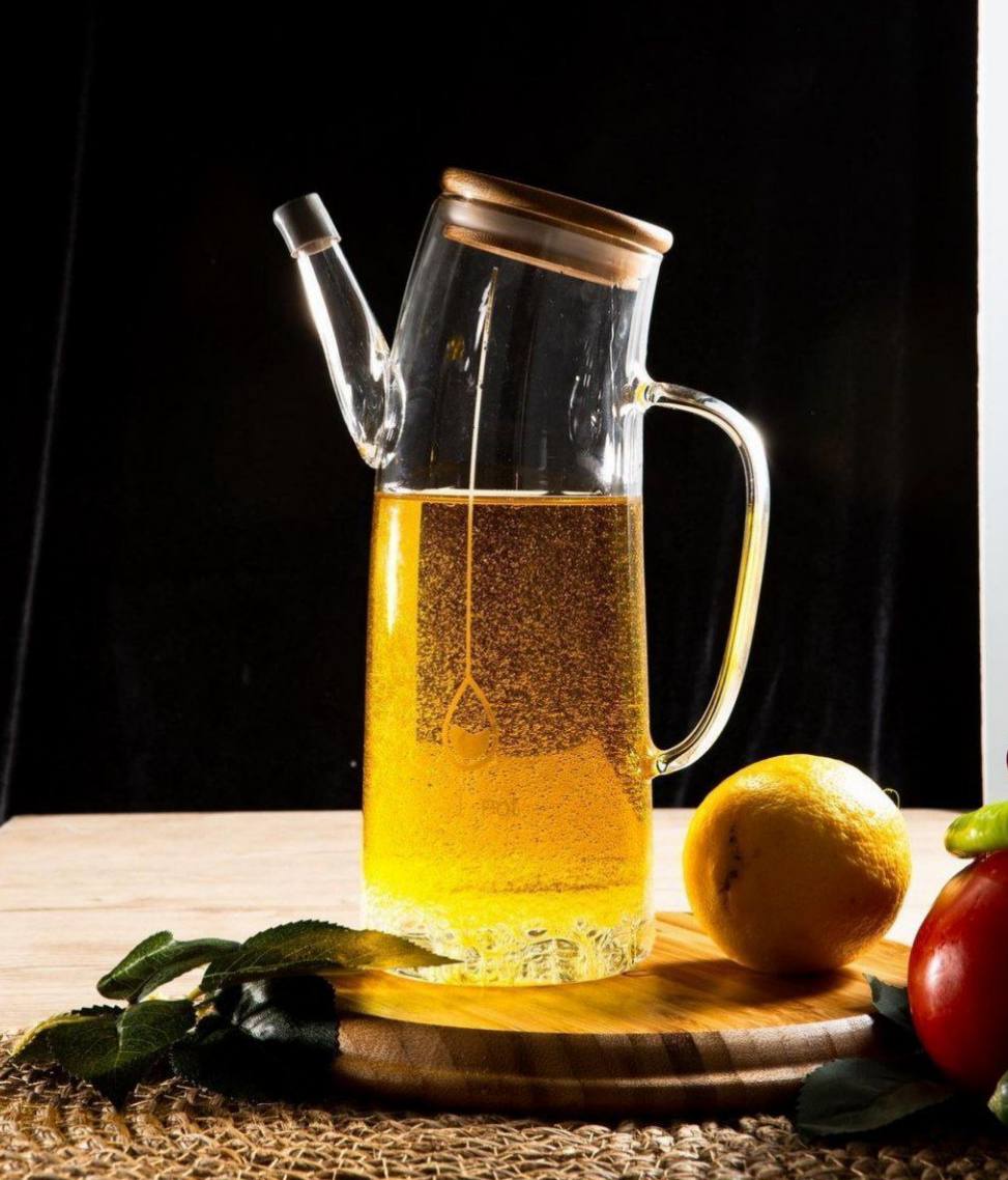 روغن ریز پیرکس کج با درب بامبو 1 لیتری
