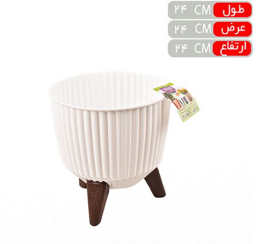 گلدان پایه دار کنگره با زیره