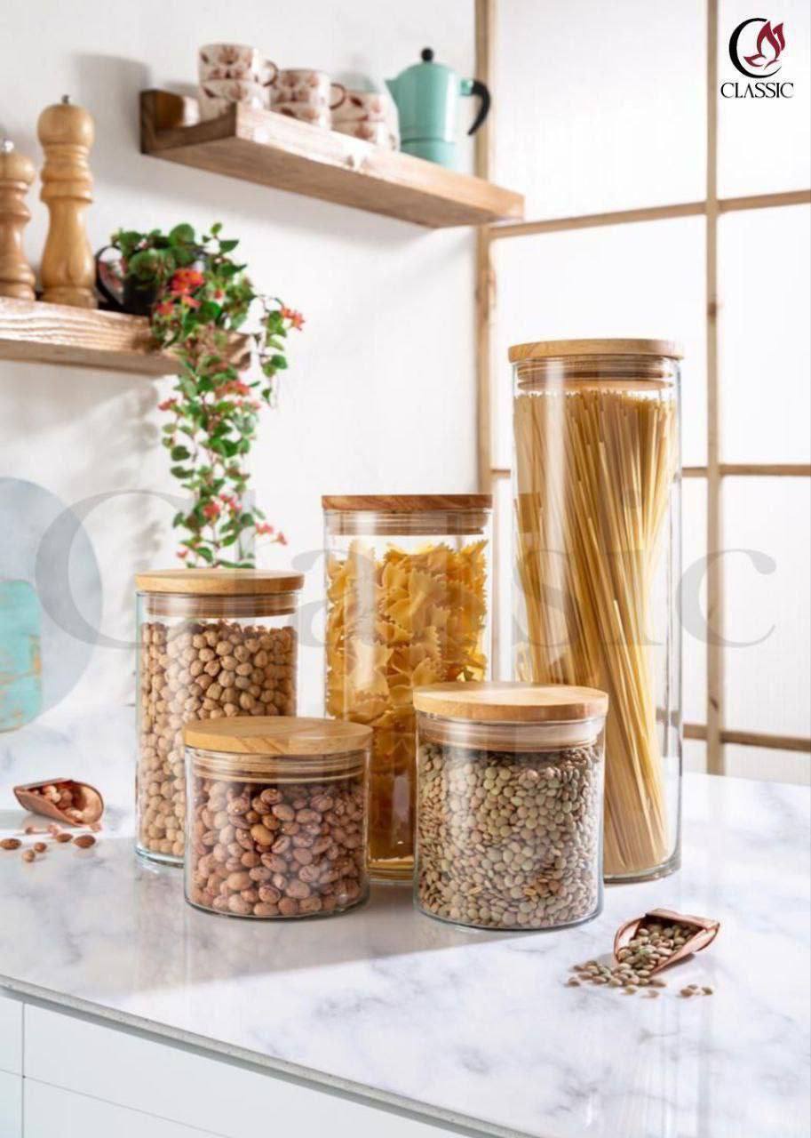 بانکه شیشه ای درب چوبی